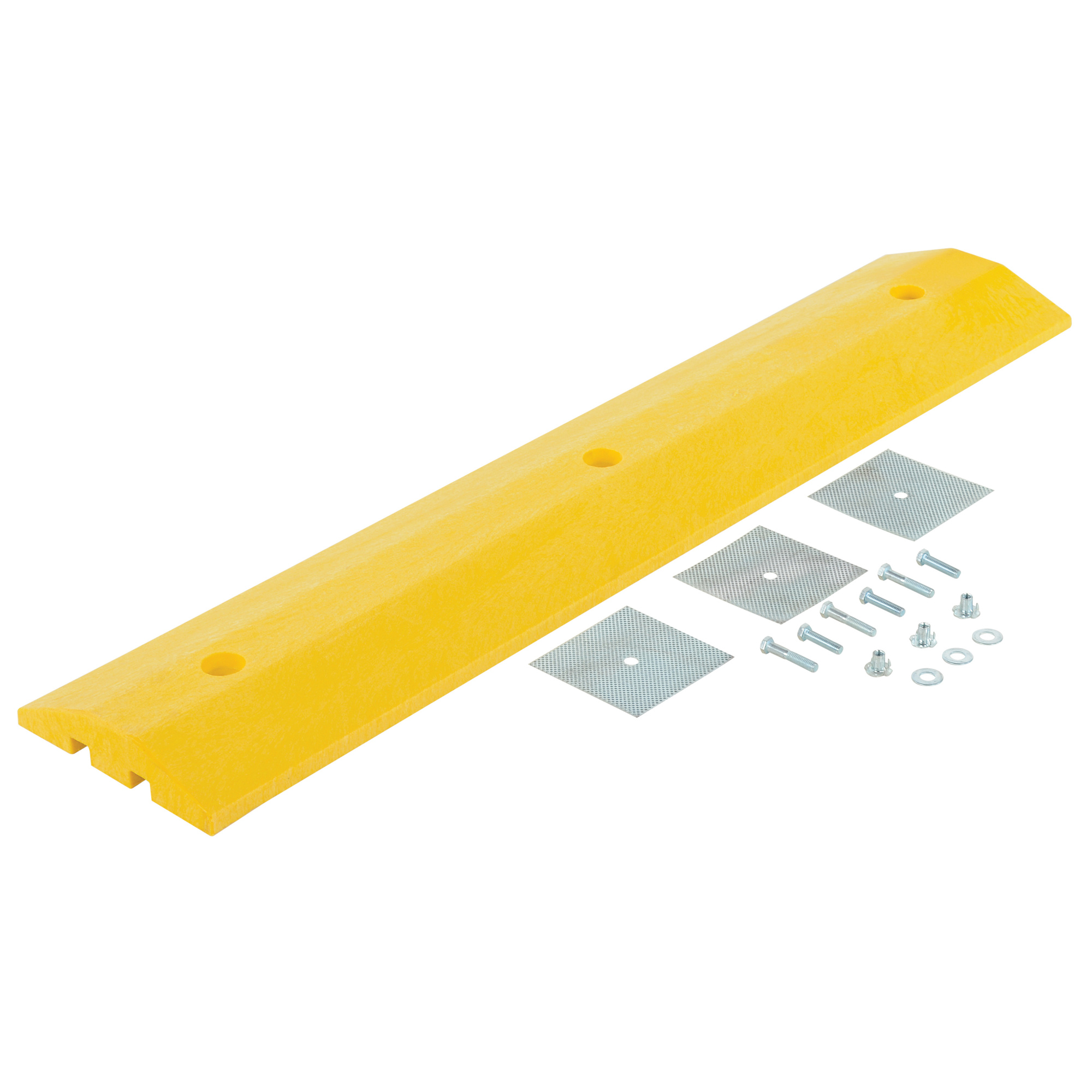 Vestil Plastic Speed Bump Glue Down Hardware 48 In. x 10 In. x 2 In. Yellow